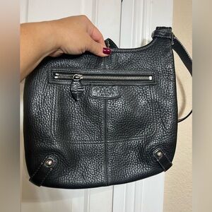 Coach Penelope Hippie crossbody Black Pebbled Leather Bag #F14679